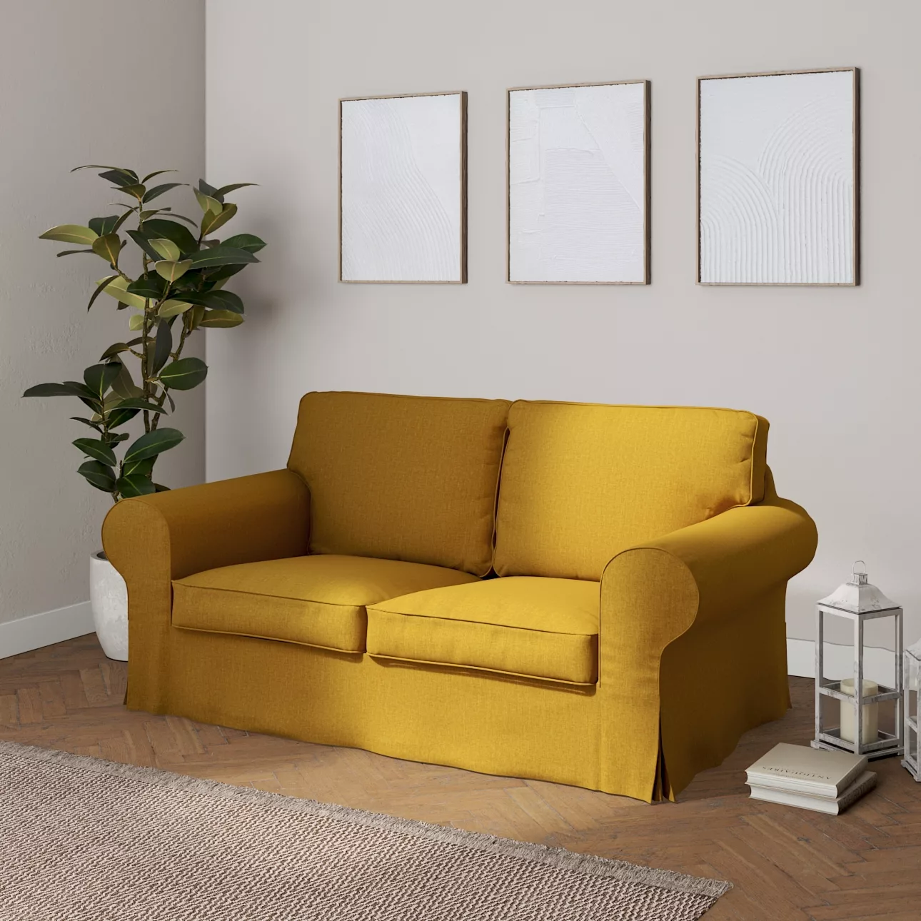 Bezug für Ektorp 2-Sitzer Sofa nicht ausklappbar, senfgelb, Sofabezug für günstig online kaufen