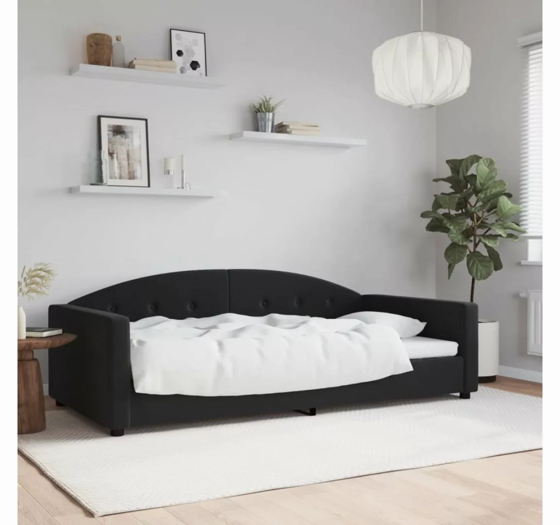 vidaXL Gästebett Tagesbett Schwarz 100x200 cm Samt Gästebett Gästecouch Gäs günstig online kaufen