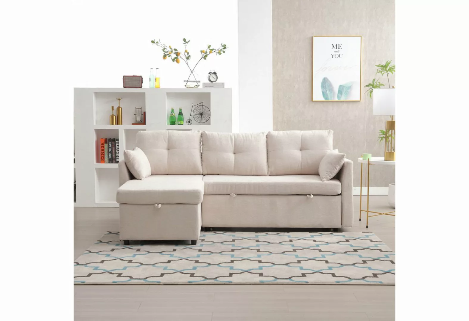 MODFU Sofa Modulares Ecksofa L-förmiges modulares Sofa, mit umkehrbarer Cha günstig online kaufen