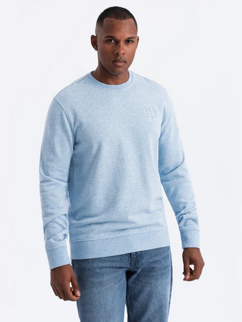 OMBRE Sweatshirt Herren Sweatshirt aus Melange mit gesticktem Logo günstig online kaufen