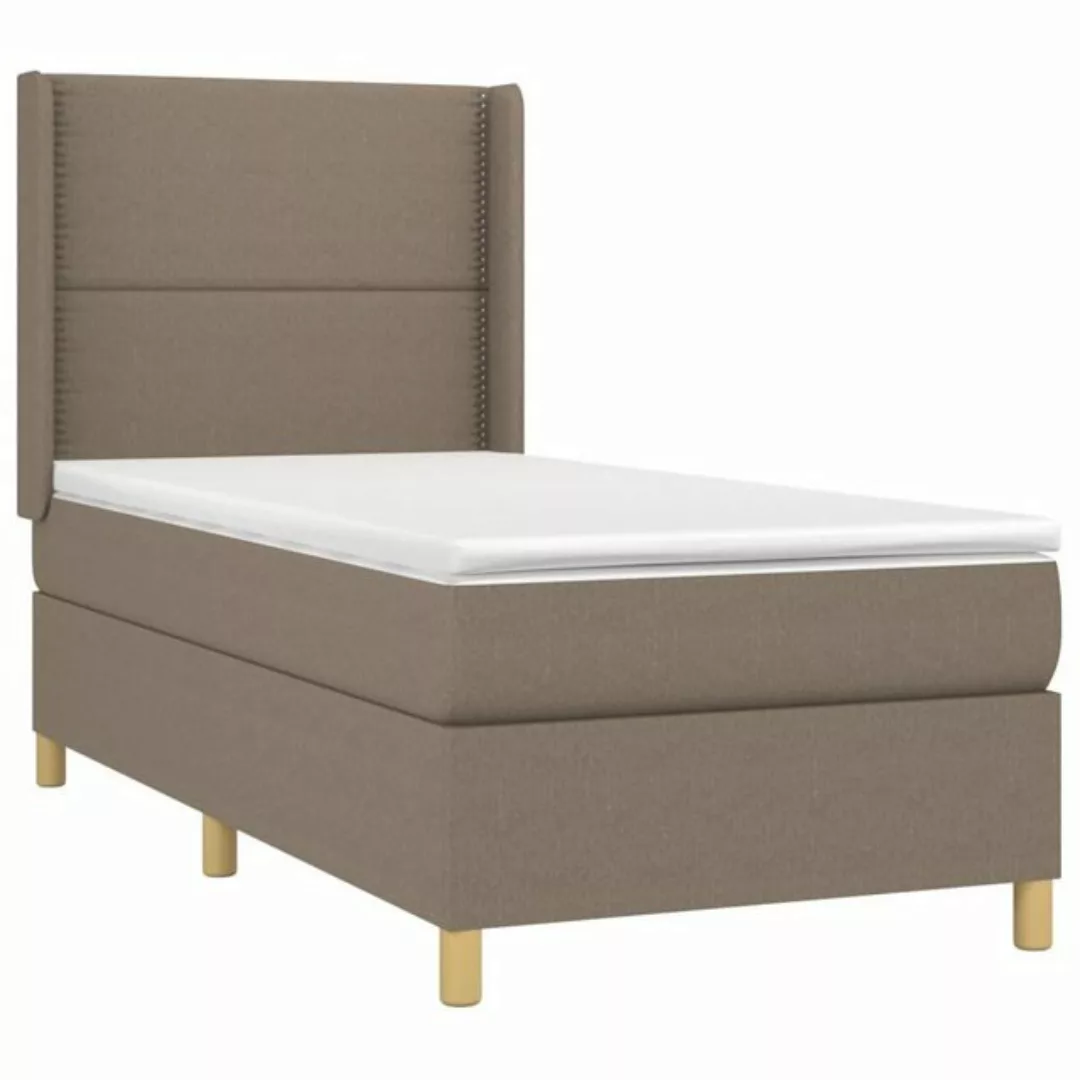 vidaXL Bett Boxspringbett mit Matratze Taupe 90x190 cm Stoff günstig online kaufen