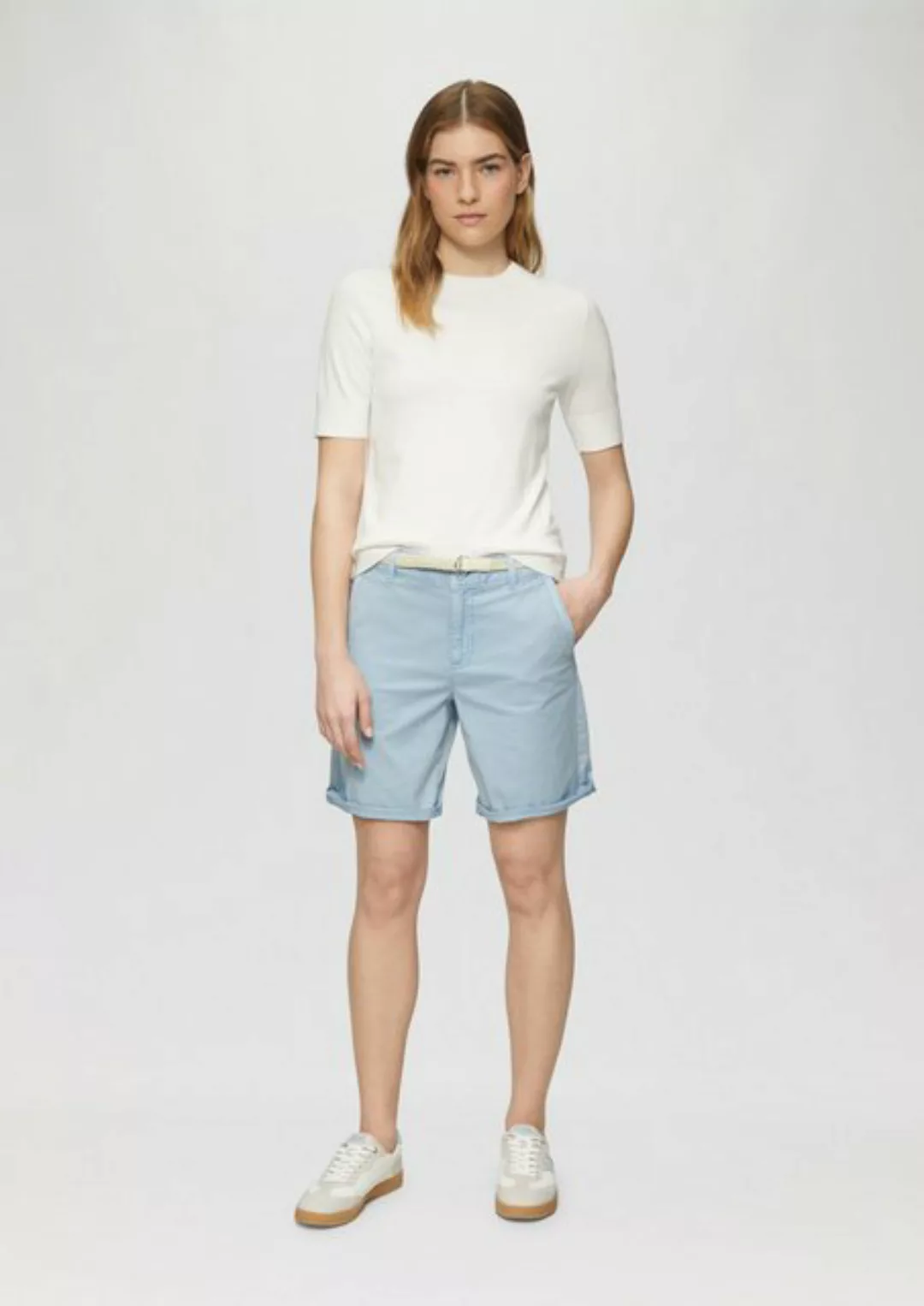 s.Oliver Shorts Elastische Shorts mit geflochtenem Gürtel und Garment Dye G günstig online kaufen