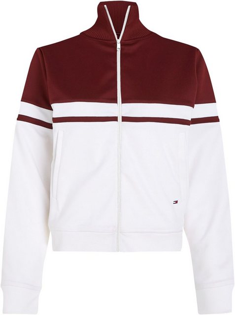 Tommy Hilfiger Sweatjacke BLOCKED STRIPE REG ZIPTHRU HWK mit Logostickerei günstig online kaufen