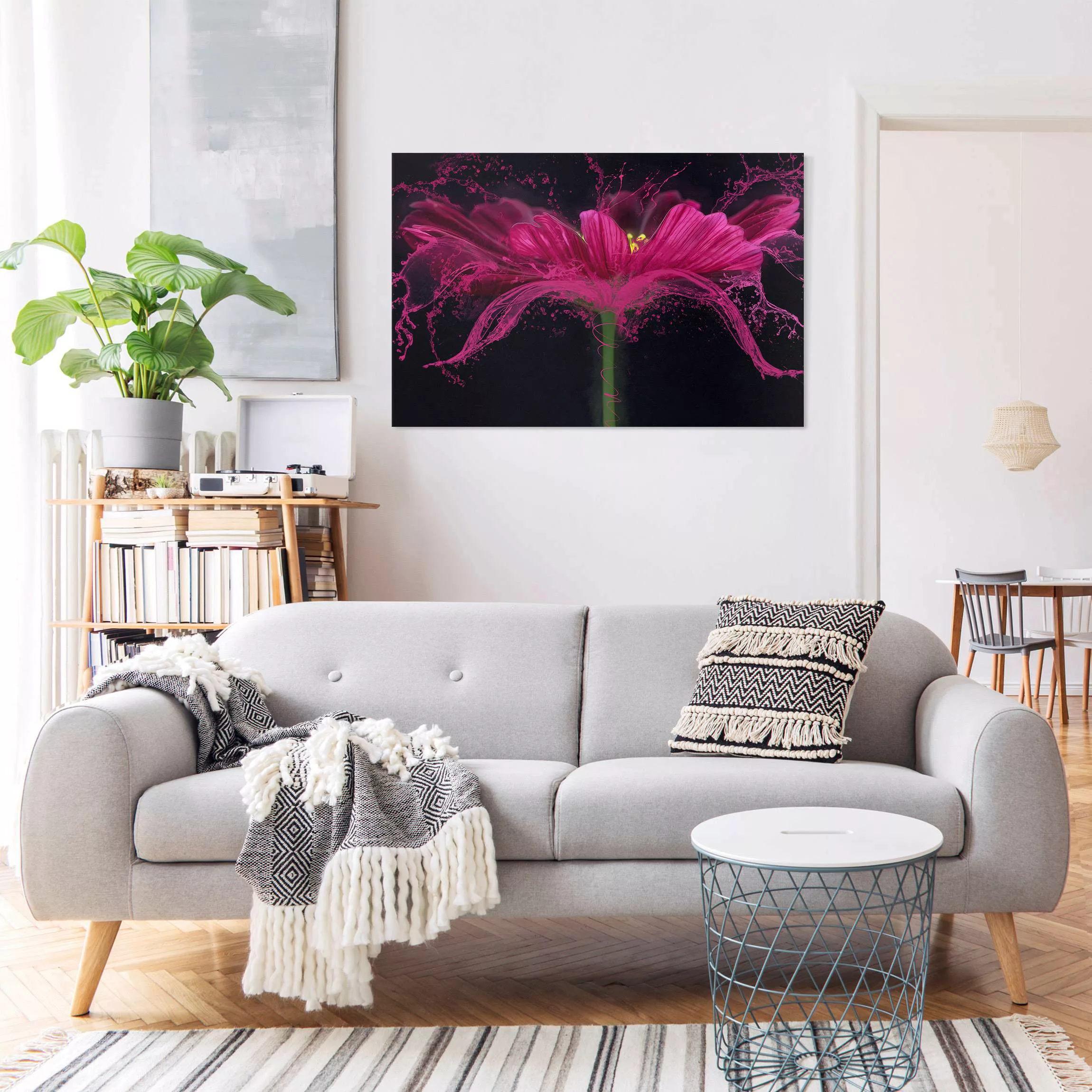 Leinwandbild Neonpinke Blüte günstig online kaufen