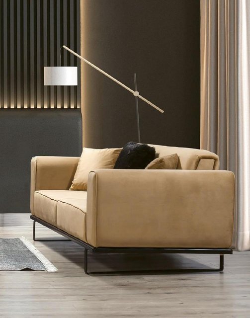 Xlmoebel Sofa Hochwertiges Design-Stoffsofa 3-Sitzer in Beige für das Wohnz günstig online kaufen