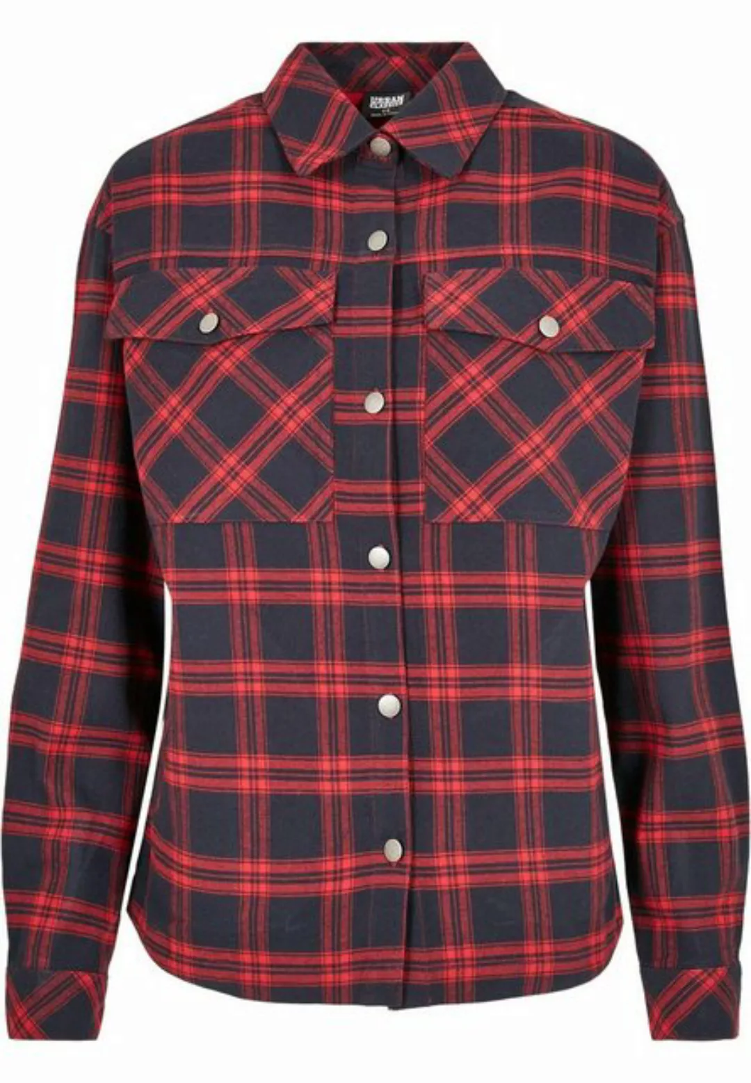 URBAN CLASSICS Langarmhemd Urban Classics Damen Ladies Oversized Overshirt günstig online kaufen