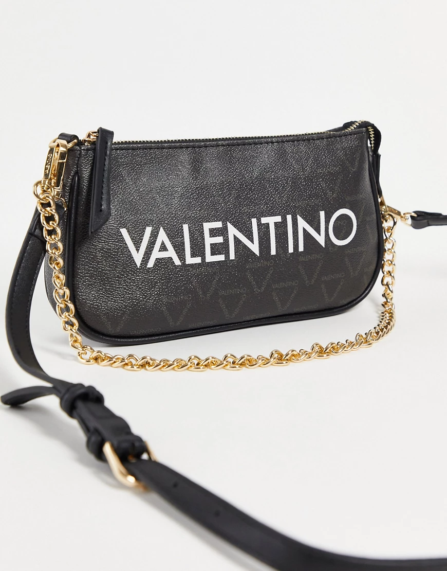 Valentino Bags – Liuto – Schultertasche mit Monogramm-Print in Schwarz günstig online kaufen