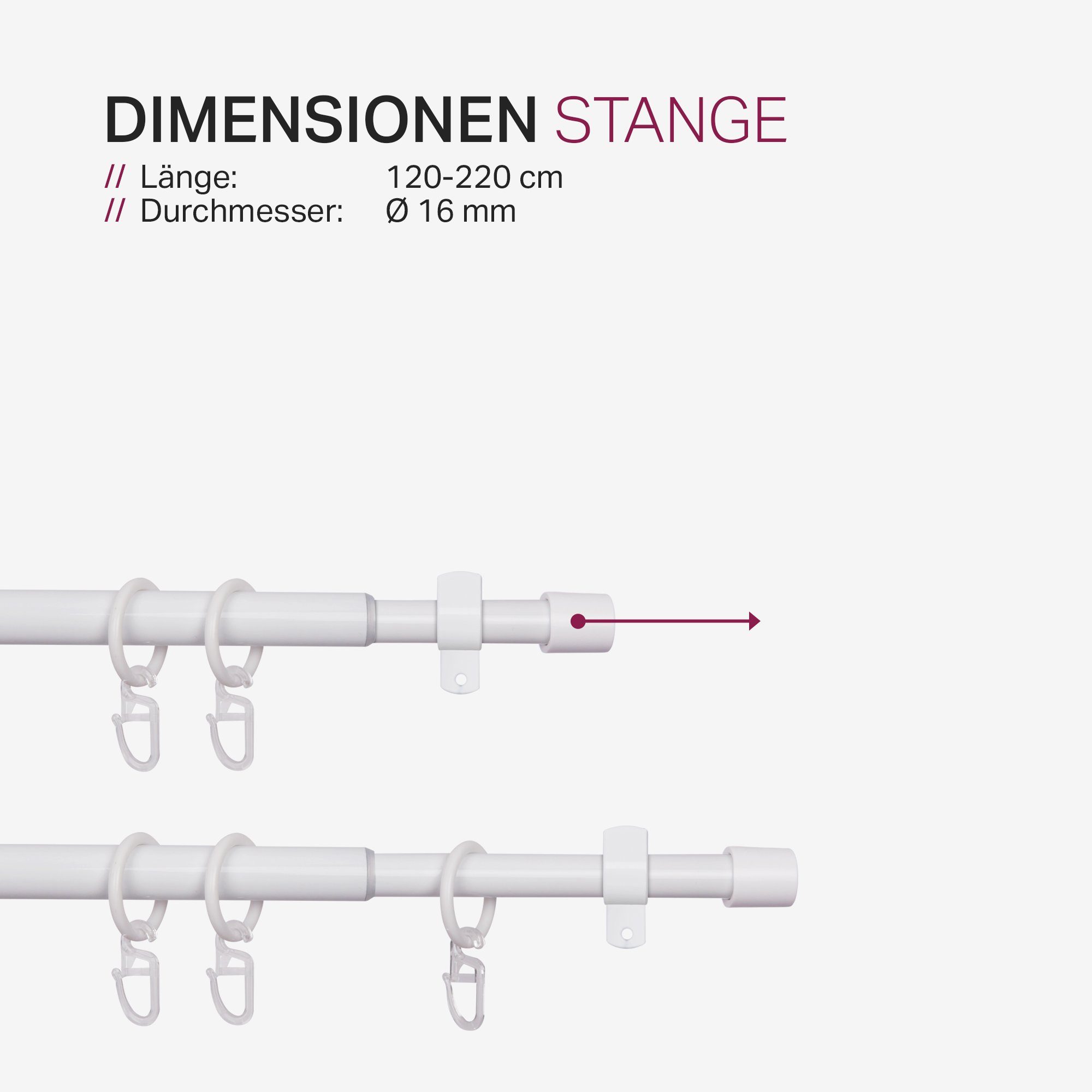 Bestlivings Gardinenstange Stilgarnitur, Ø 16 mm, günstig online kaufen