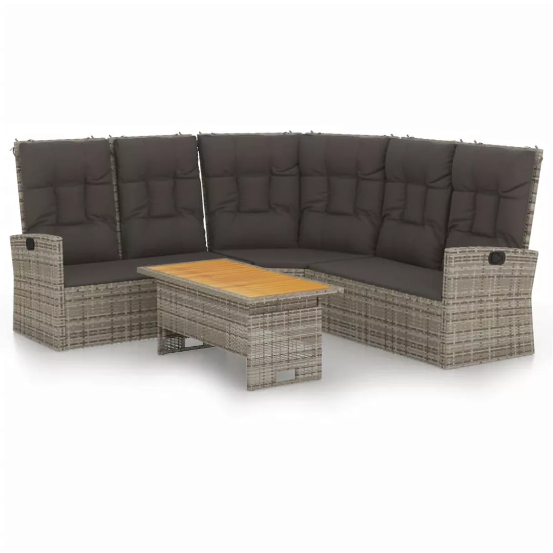 Vidaxl 2-tlg. Garten-lounge-set Mit Kissen Grau Poly Rattan günstig online kaufen