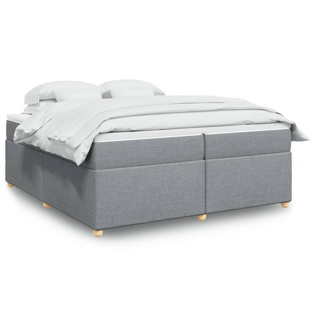 vidaXL Boxspringbett, Boxspringbett mit Matratze Hellgrau 200x200 cm Stoff günstig online kaufen