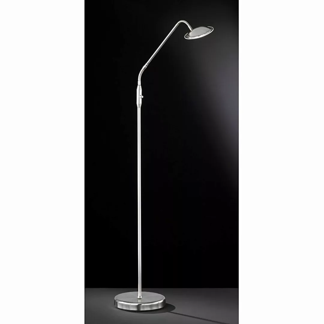 home24 Wofi Stehleuchte Twin Matall/Glas Modern Silber/Weiß Dimmbar 157 cm günstig online kaufen