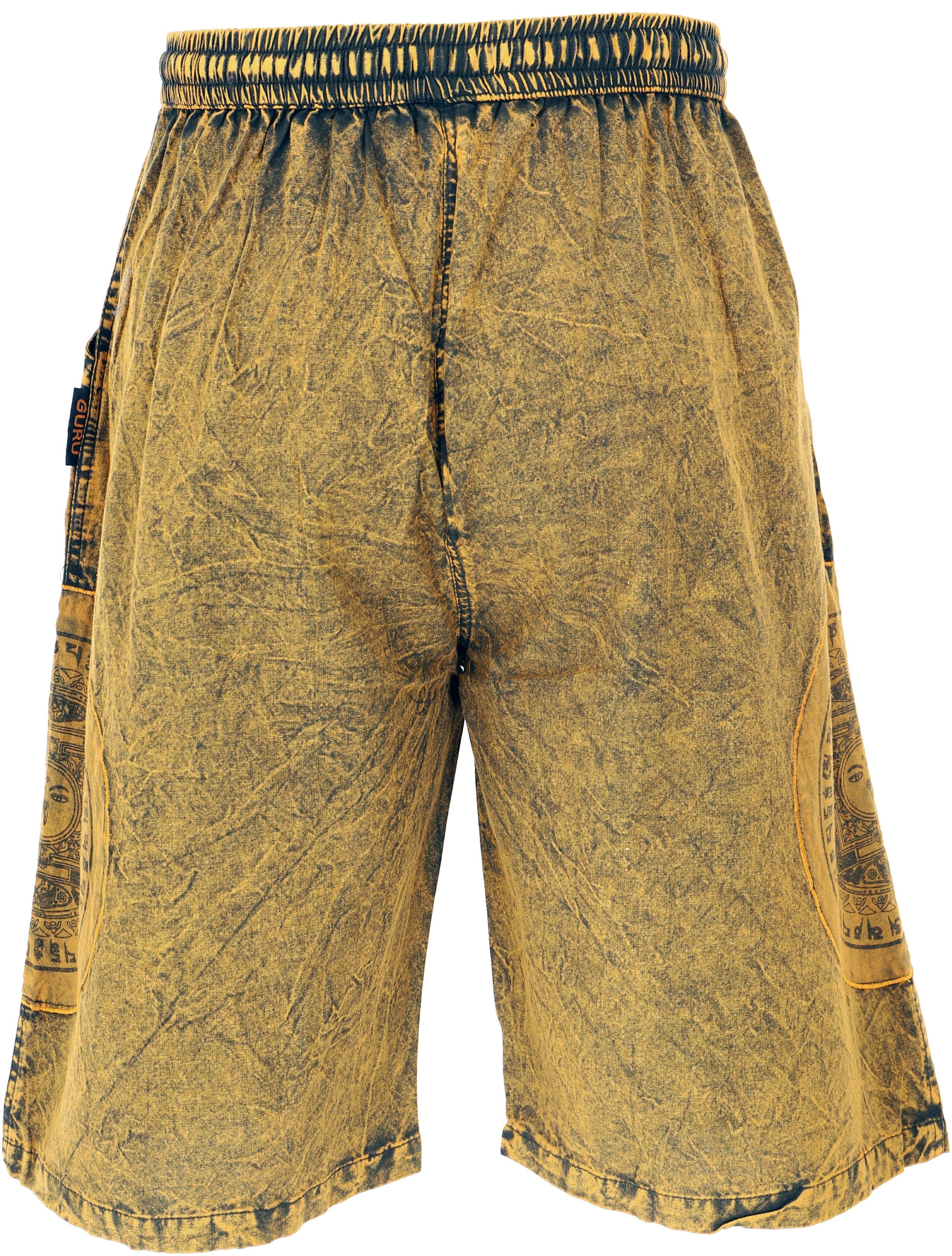Guru-Shop Relaxhose Ethno Yogashorts, Stonwasch Patchwork günstig online kaufen