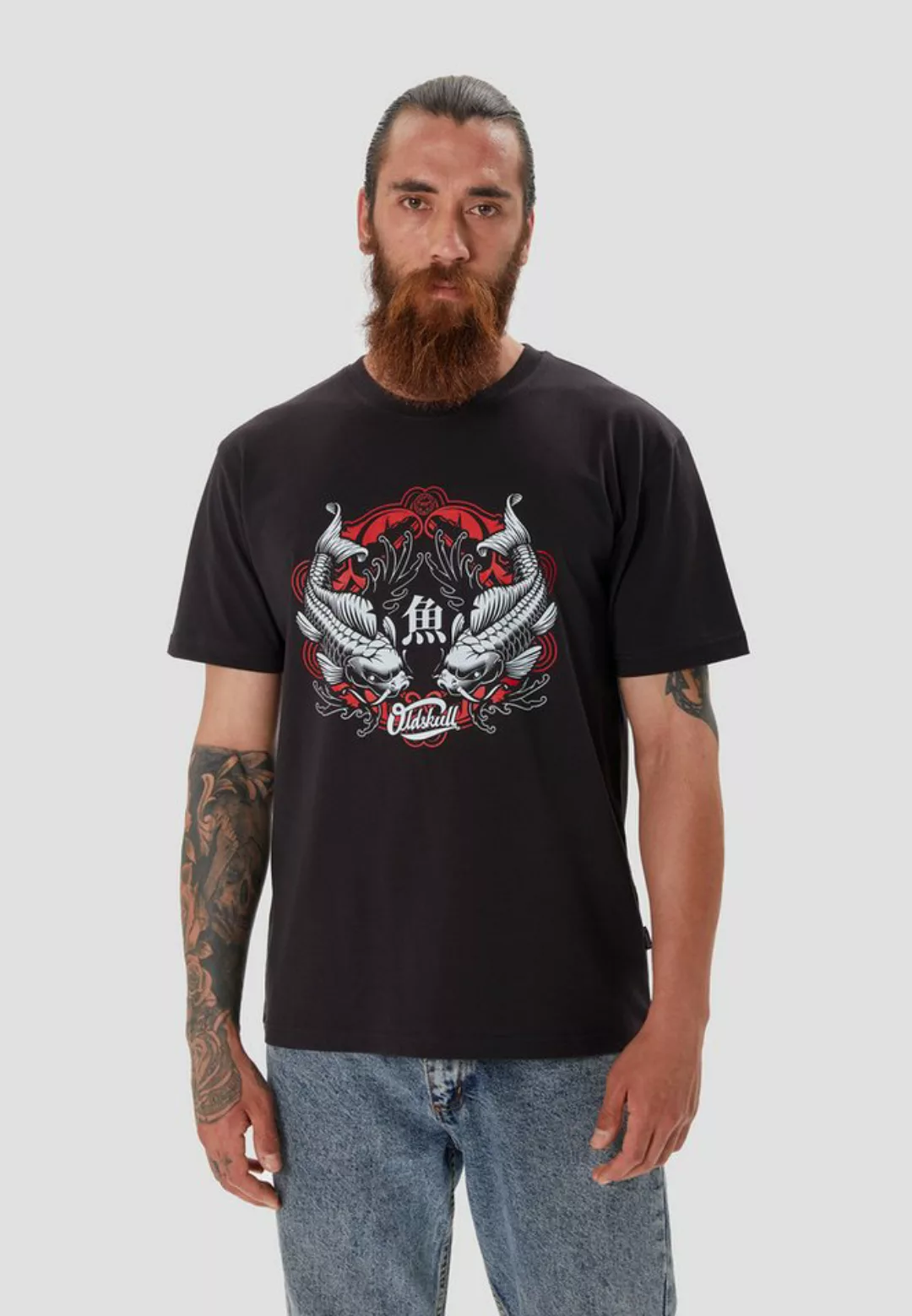 Oldskull T-Shirt Asian Double Koi Graphic günstig online kaufen