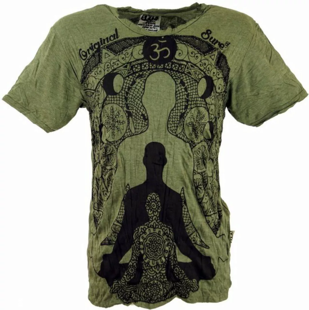 Guru-Shop T-Shirt Sure Herren T-Shirt Meditation Buddha - olive alternative günstig online kaufen