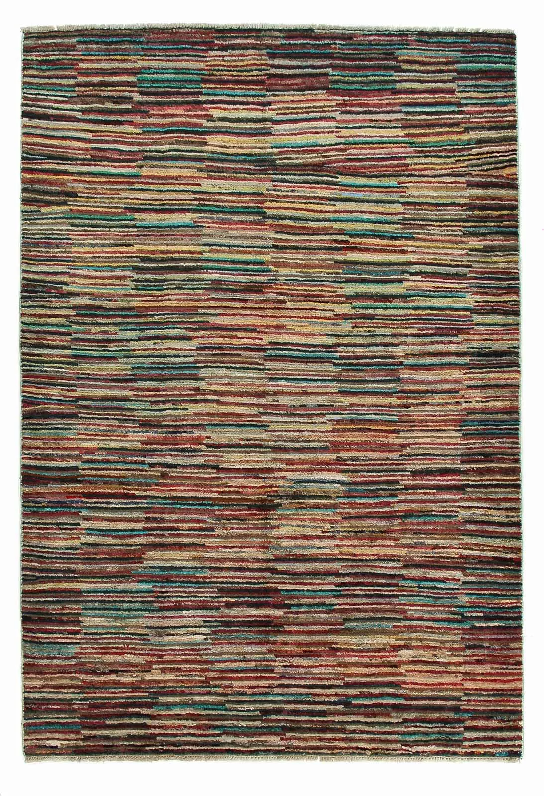 morgenland Wollteppich »Streifen Multicolore 181 x 124 cm«, rechteckig, Han günstig online kaufen