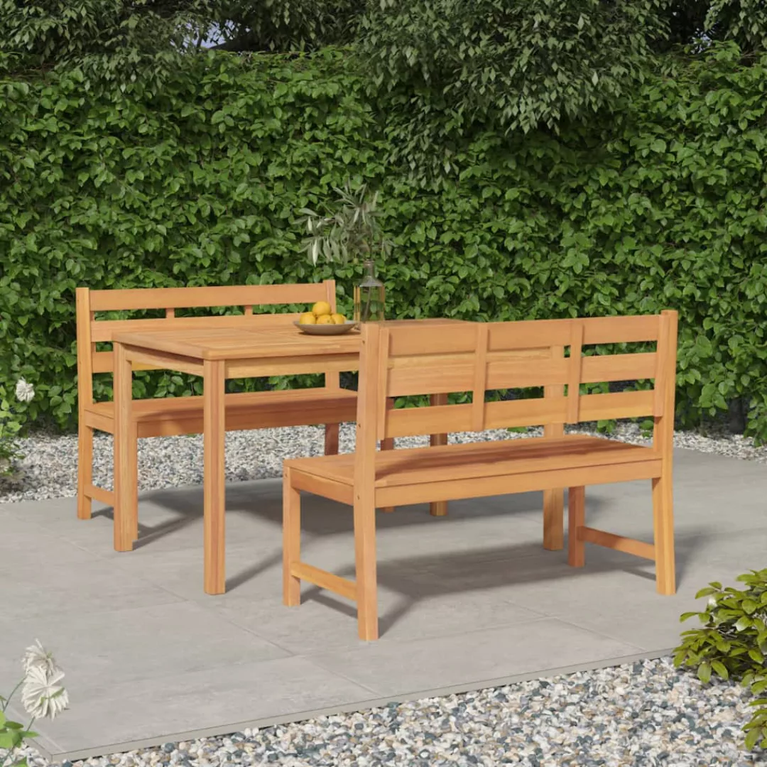 Vidaxl 3-tlg. Garten-essgruppe Massivholz Teak günstig online kaufen