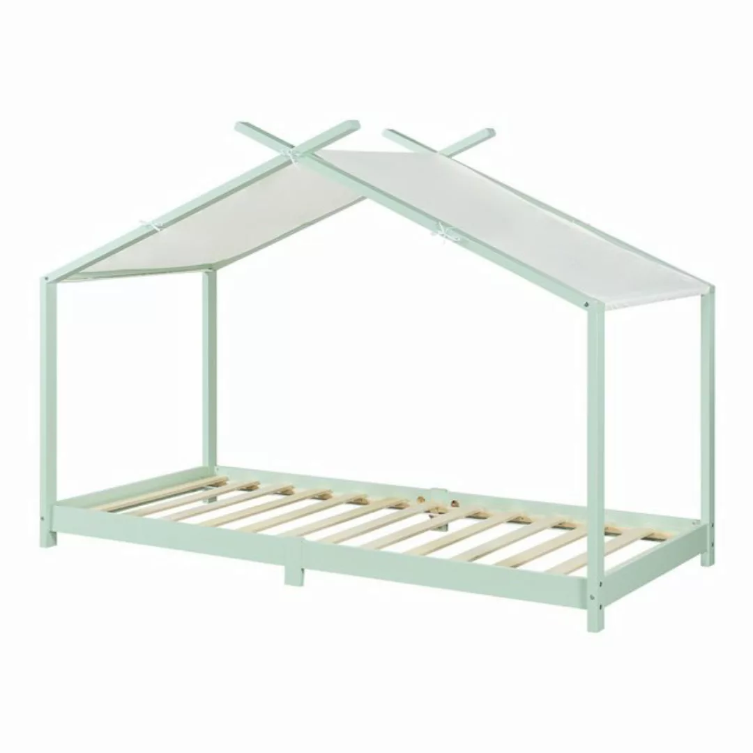 en.casa Kinderbett, »Brome« Hausbett 90 x 200 cm Holz Mintgrün günstig online kaufen