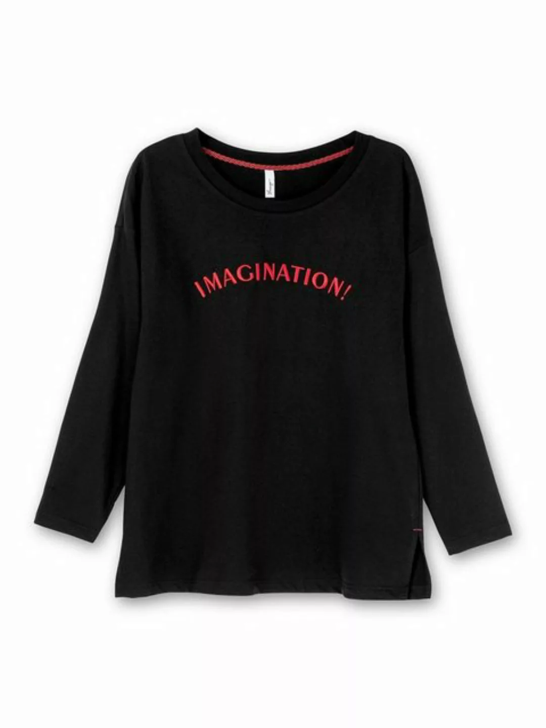 Sheego Sweatshirt Große Größen mit Wording-Stickerei, leichte Qualität günstig online kaufen