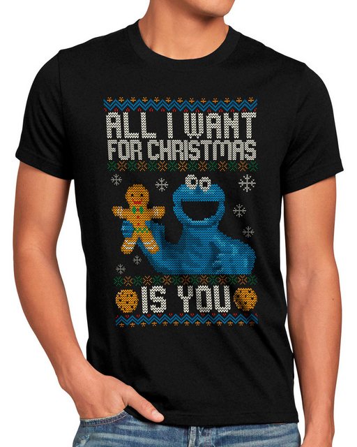 style3 T-Shirt All I Want kekse sesamstraße plätzchen backen weihnachten pu günstig online kaufen