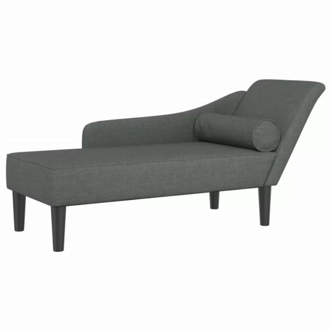 vidaXL Chaiselongue Chaiselongue mit Kissen Dunkelgrau Stoff, 1 Teile günstig online kaufen