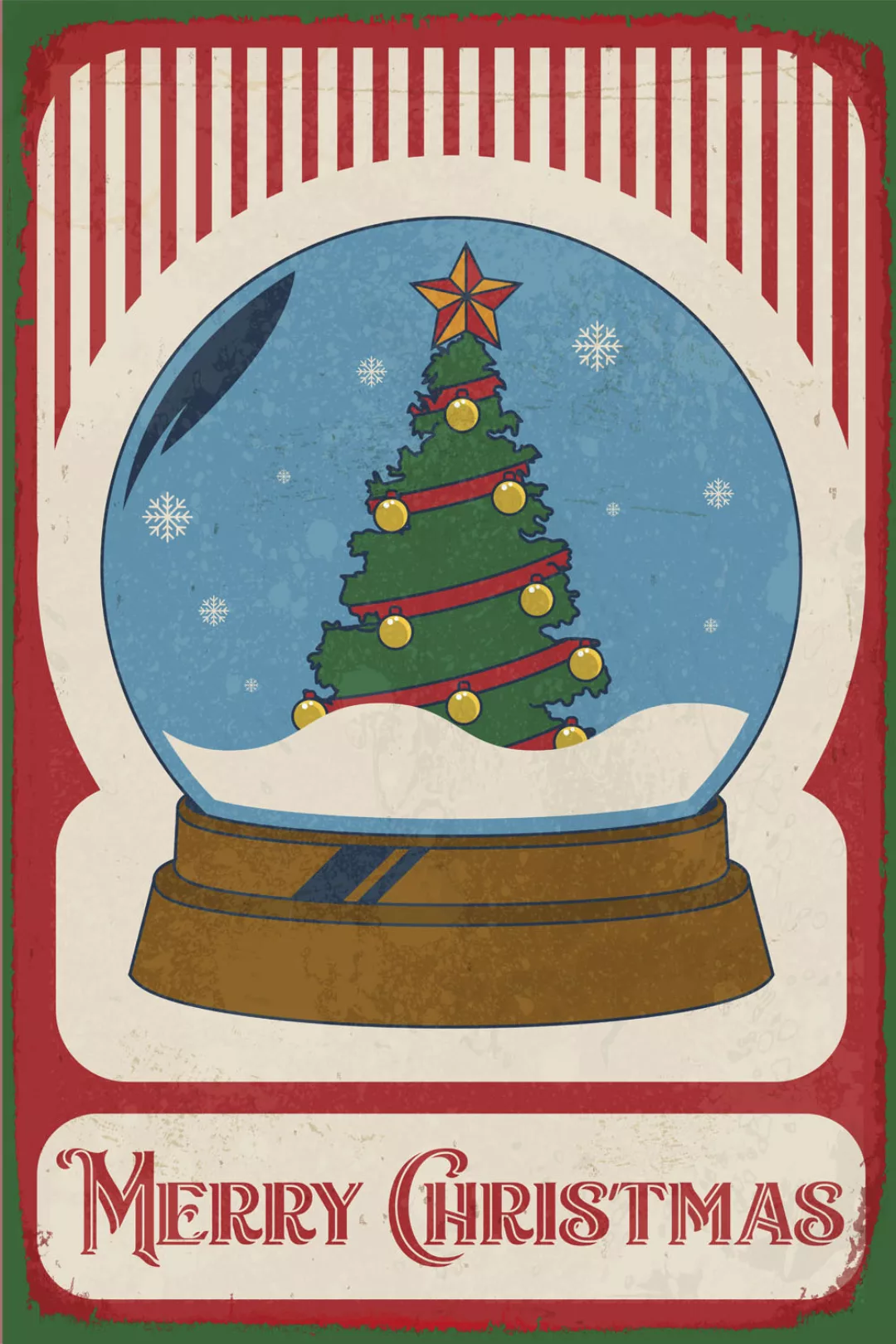 queence Metallbild "Merry Christmas Snow Globe", (1 St.), Stahlschilder günstig online kaufen