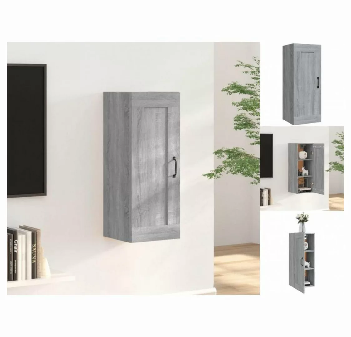 vidaXL Kleiderschrank Hängeschrank Grau Sonoma 35x34x90 cm Holzwerkstoff günstig online kaufen