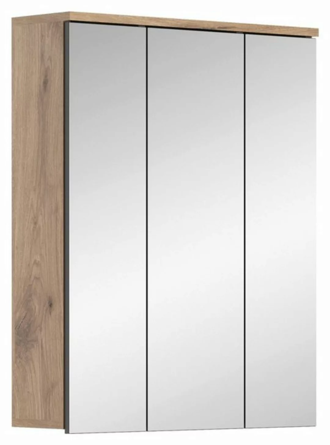 Badezimmerspiegelschrank Spiegelschrank, MARGA, Braun, B 66 cm, T 18 cm günstig online kaufen