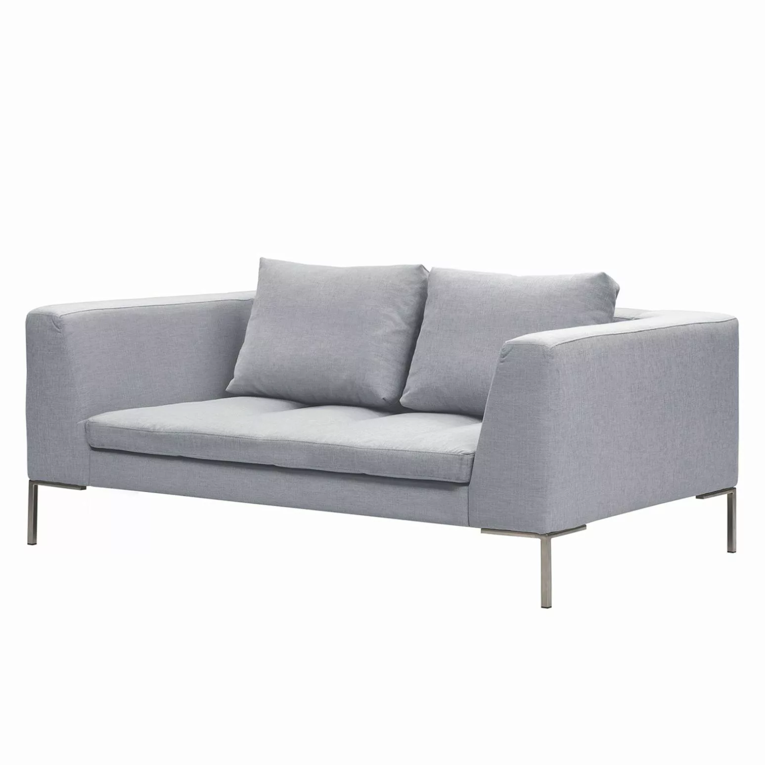 home24 Studio Copenhagen Sofa Madison 2-Sitzer Hellgrau Webstoff 174x66x105 günstig online kaufen