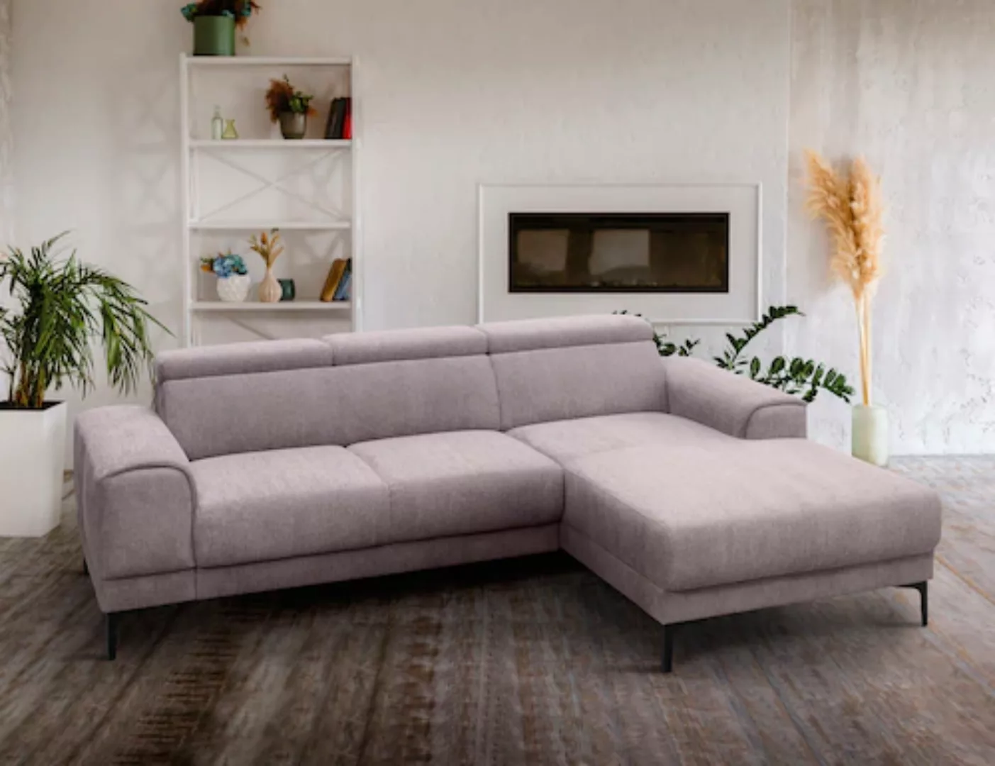 exxpo - sofa fashion Ecksofa "Ophelia, L-Form", mit 3 Kopfstützen, wahlweis günstig online kaufen