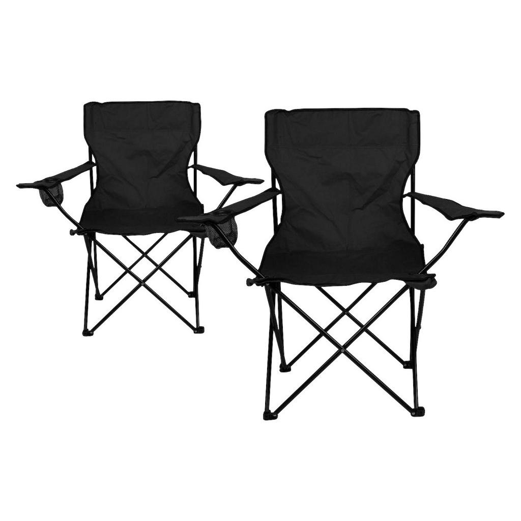 VCM Campingstuhl Set schwarz Polyester-Mischgewebe B/H/T: ca. 85x85x50 cm günstig online kaufen