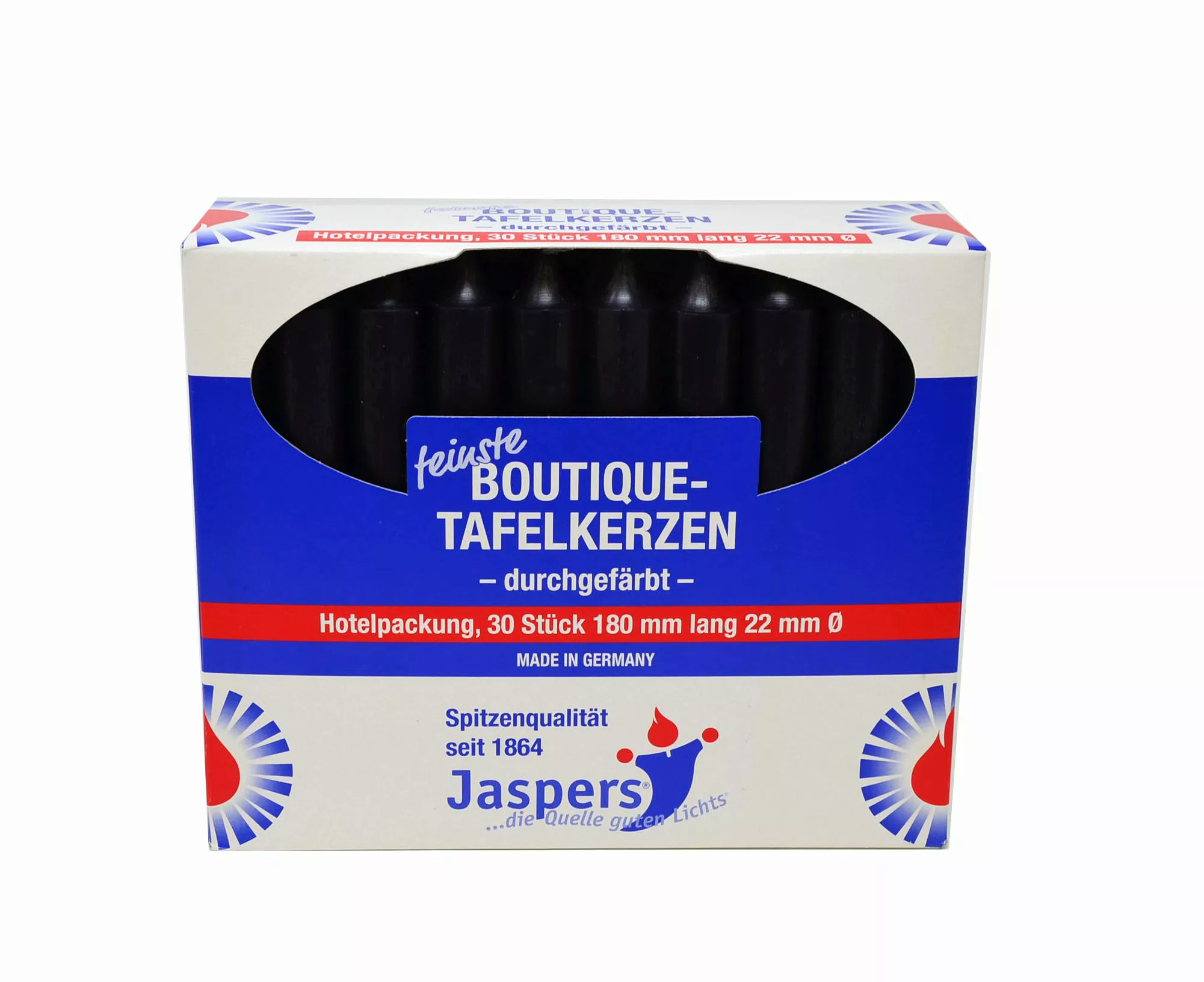 Jaspers Kerzen Tafelkerze Boutique-Kerzen Hotelpackung schwarz günstig online kaufen
