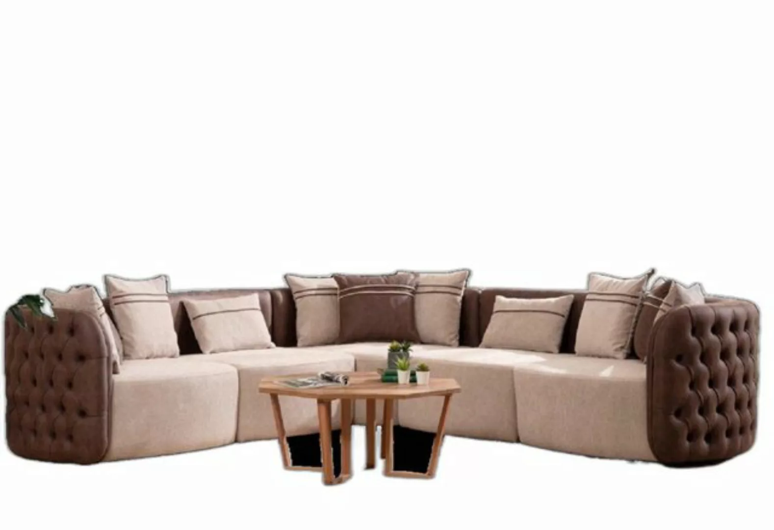 Xlmoebel Ecksofa Beige Eckcouch Möbel Wohnlandschaft Luxus Update L-form Po günstig online kaufen