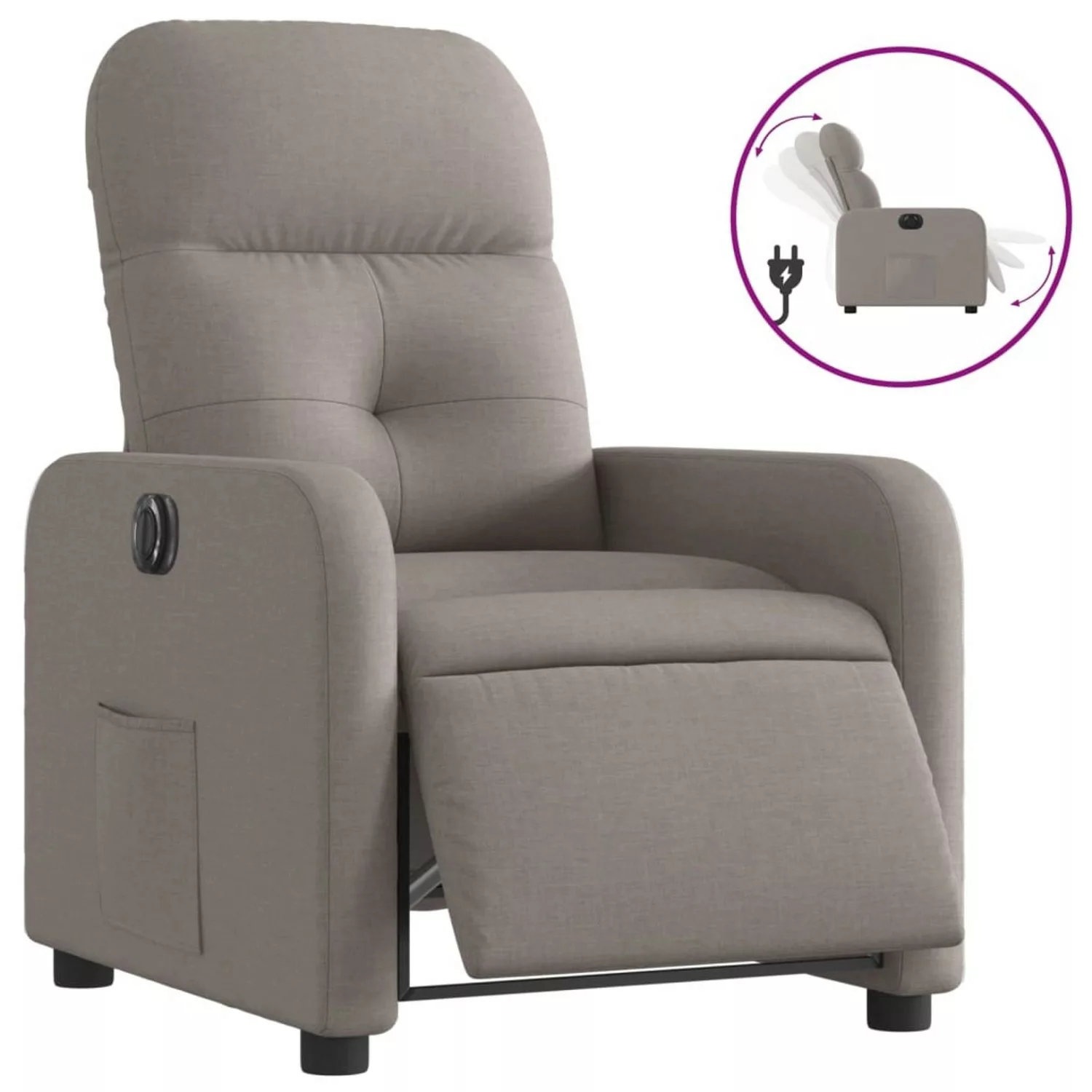 vidaXL Relaxsessel Elektrisch Taupe Stoff Modell 34 günstig online kaufen