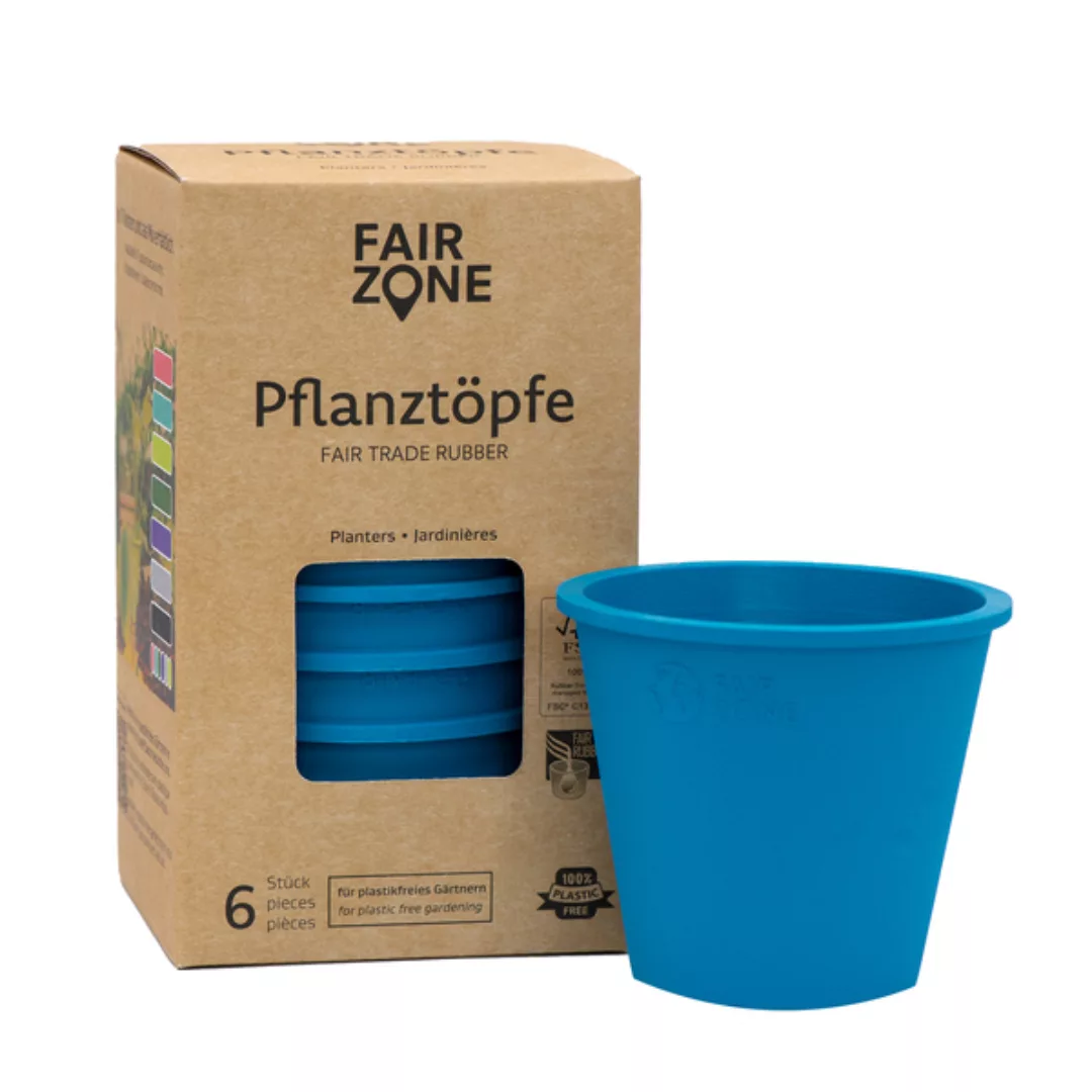 Fair Zone Pflanztopf 6er Set Aus Fair Gehandeltem Naturkautschuk günstig online kaufen