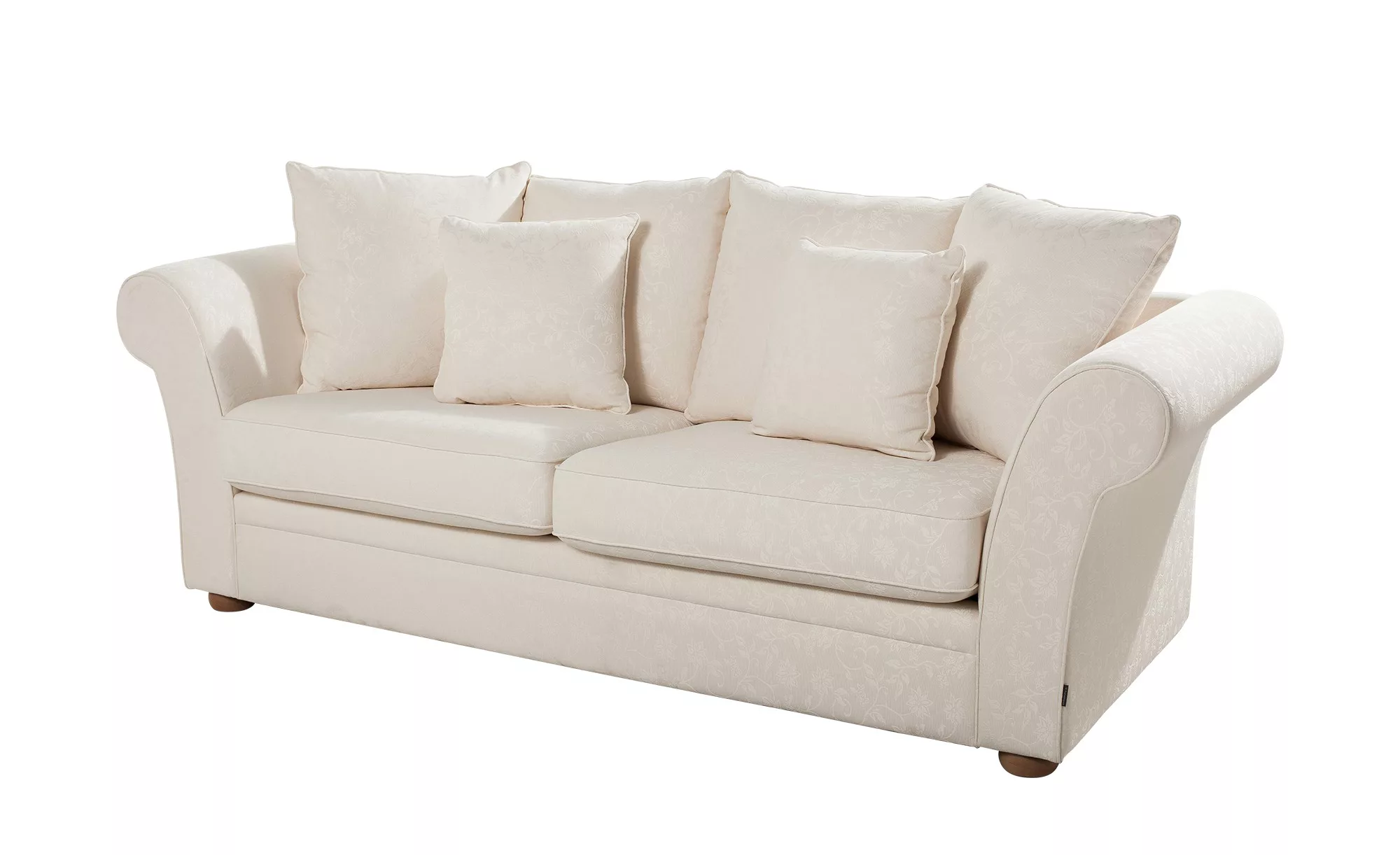 Landhaus-Sofa  weiß - Flachgewebe Olivia ¦ weiß ¦ Maße (cm): B: 240 H: 100 günstig online kaufen