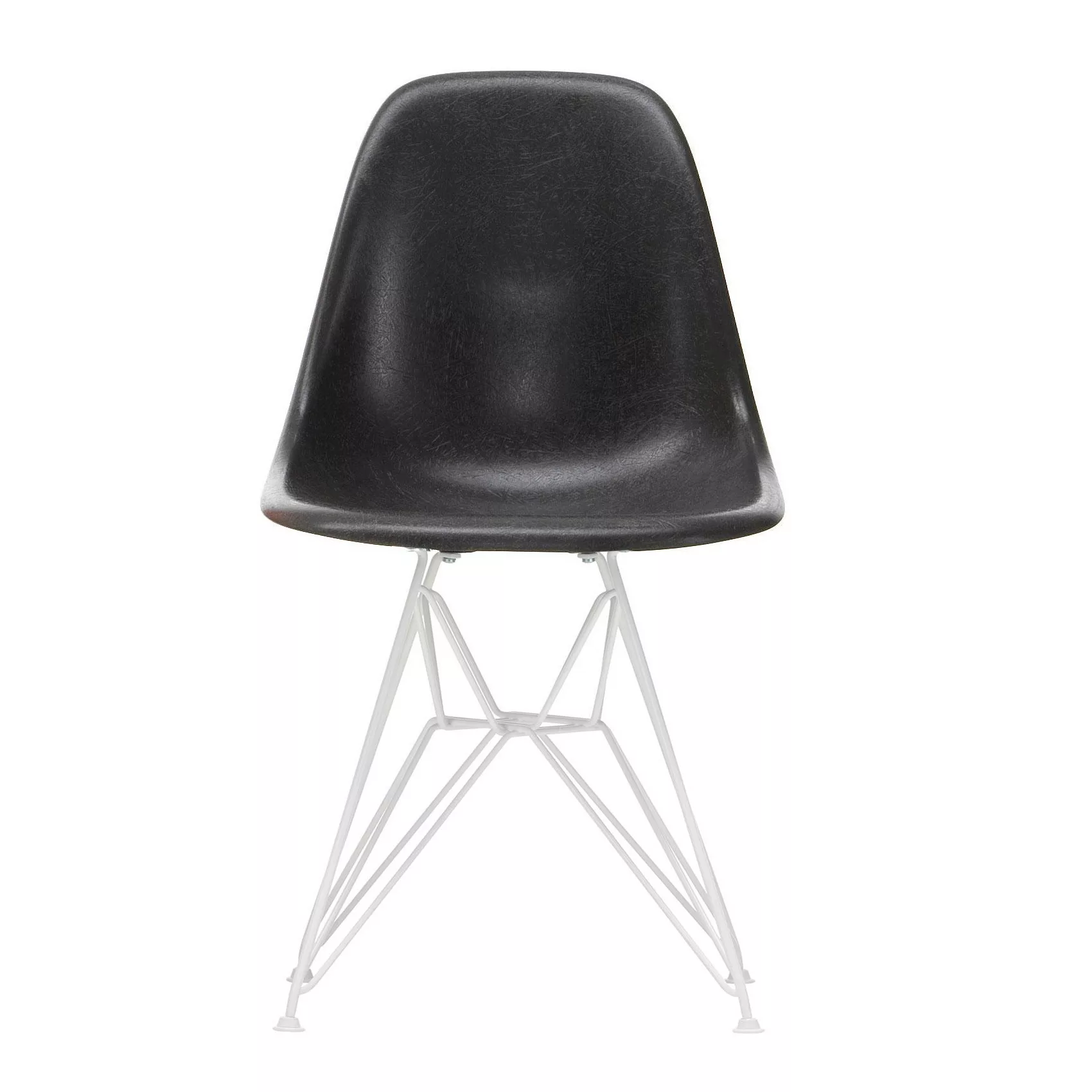 Vitra - Eames Fiberglass Side Chair DSR weiß - Elefantengrau/Sitzschale Fib günstig online kaufen