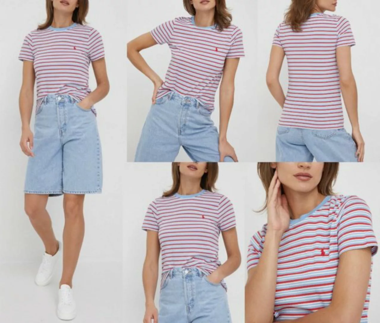 Ralph Lauren T-Shirt POLO RALPH LAUREN Stripes Streifen Pony T-shirt Bunt R günstig online kaufen