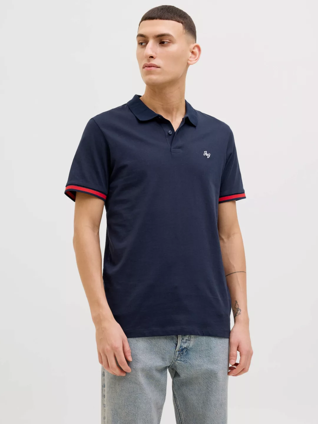 Jack & Jones Poloshirt "JJEJERSEY LOGO POLO SS SN", mit Logo Stickerei günstig online kaufen