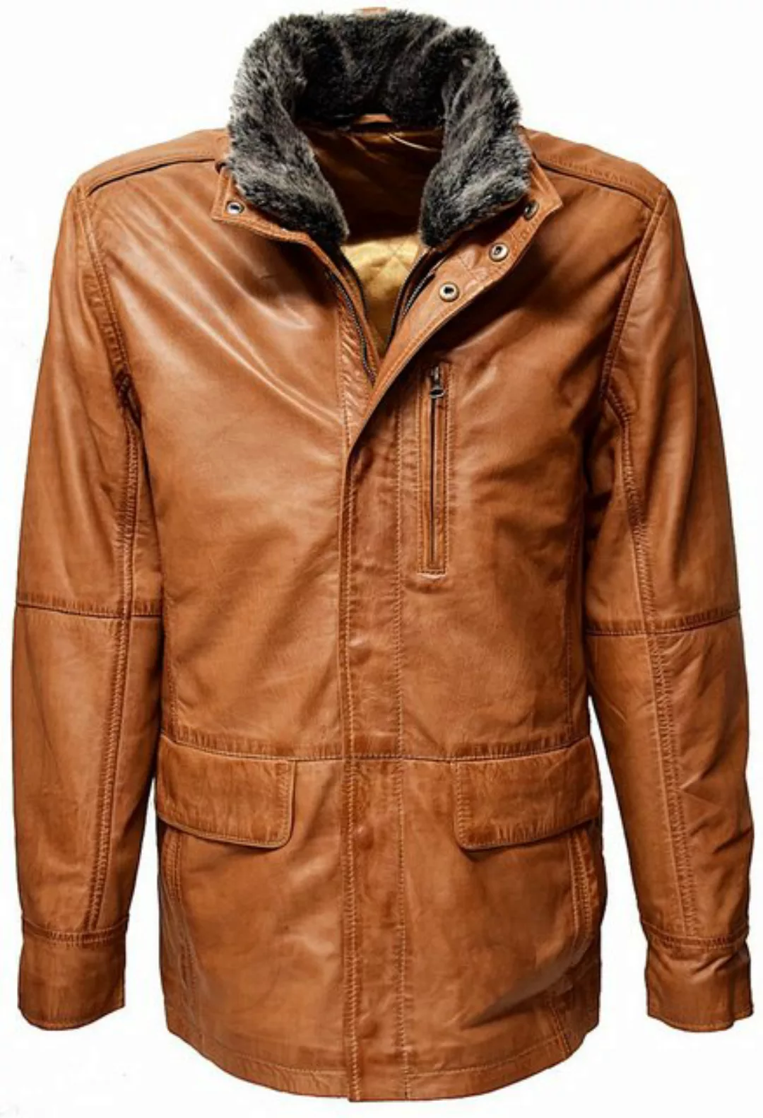 Zimmert Leather Lederjacke Eddi Parka, Westeneinsatz herausnehmbar, Cognac günstig online kaufen