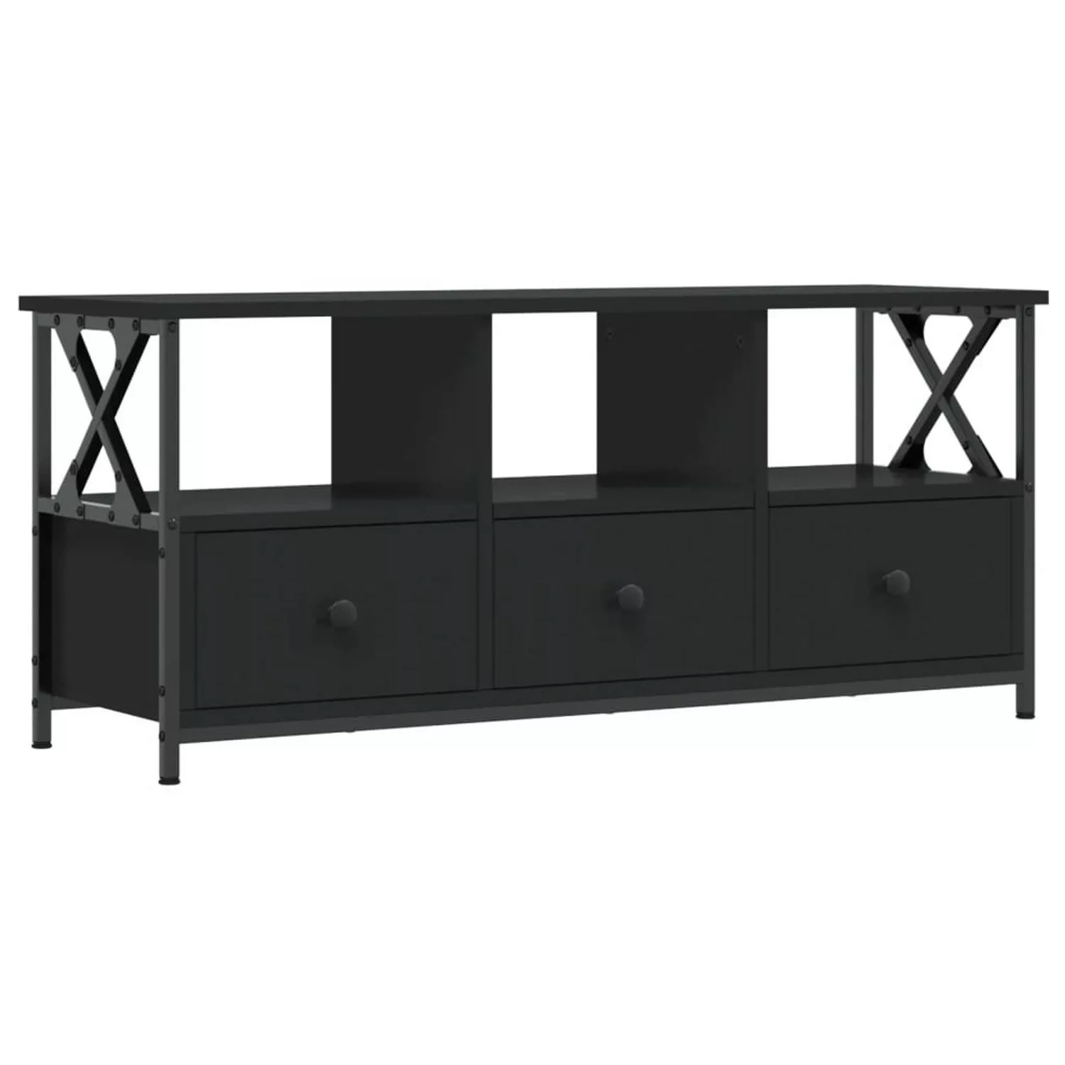 VidaXL TV-Schrank Braun Eichen-Optik 102x33x45cm Holzwerkstoff & Eisen günstig online kaufen