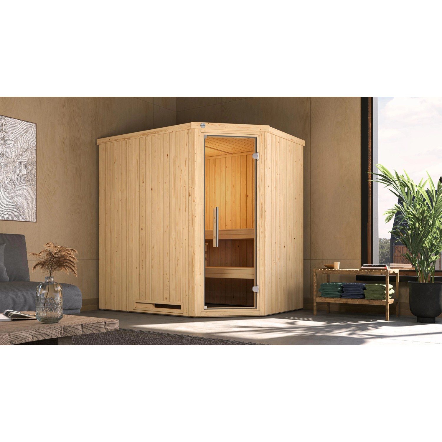 Weka Elementsauna Varberg 1 Sparset 7,5 kW BioS Glastür günstig online kaufen