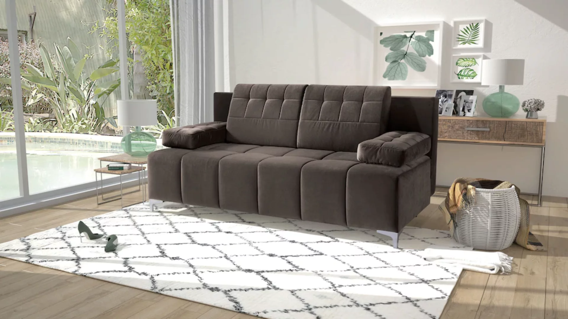 exxpo - sofa fashion 3-Sitzer Schlafsofa mit Bettfunktion, Bettkasten, mit günstig online kaufen