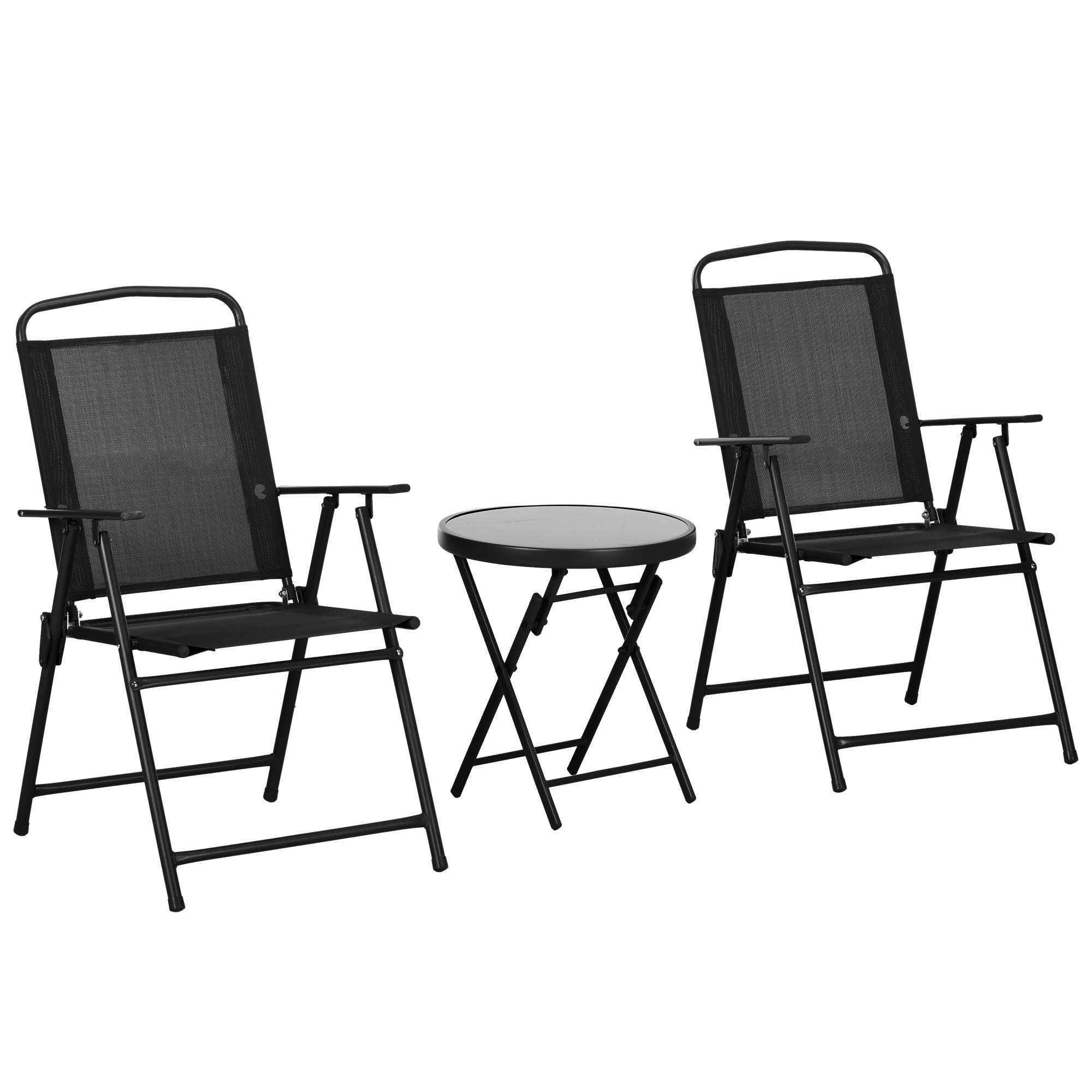 Outsunny Gartenbistro-Set 3-teilig Gartenmöbel-Set 2 klappbare Stühle mit A günstig online kaufen
