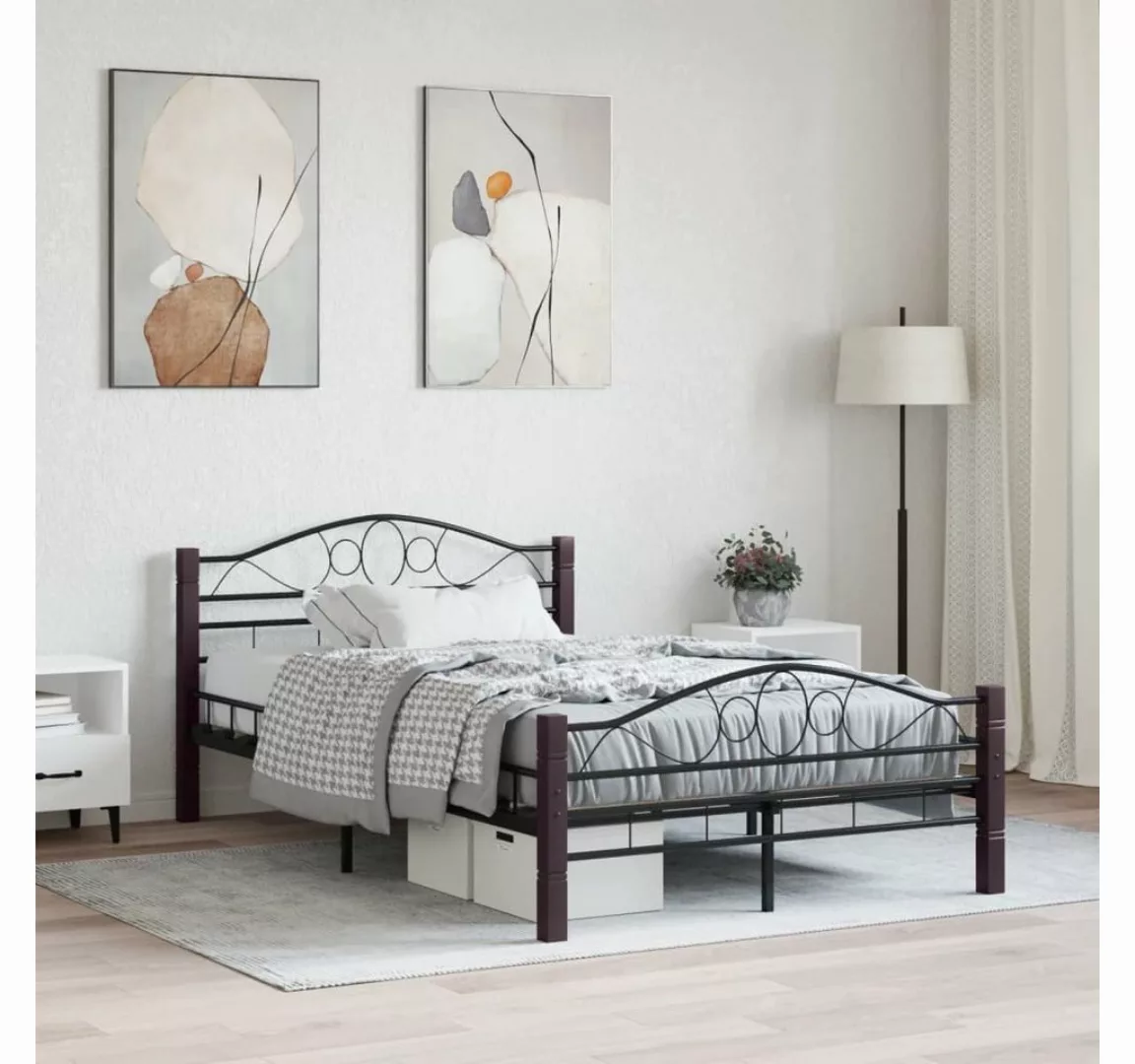 furnicato Bett Bettgestell Schwarz Metall 120x200 cm günstig online kaufen
