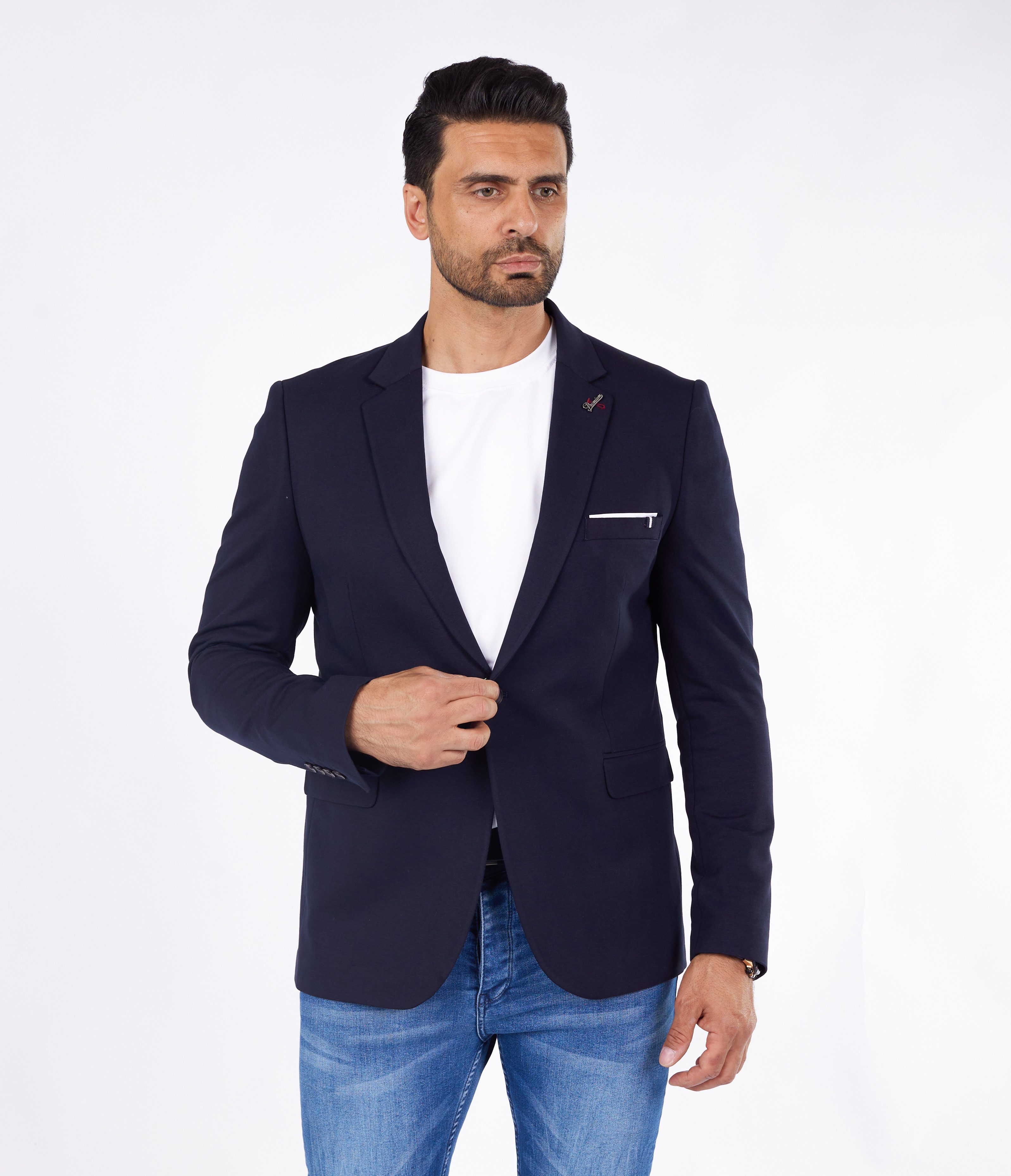 Denim Distriqt Jerseysakko Sportlich Jersey Sakko günstig online kaufen