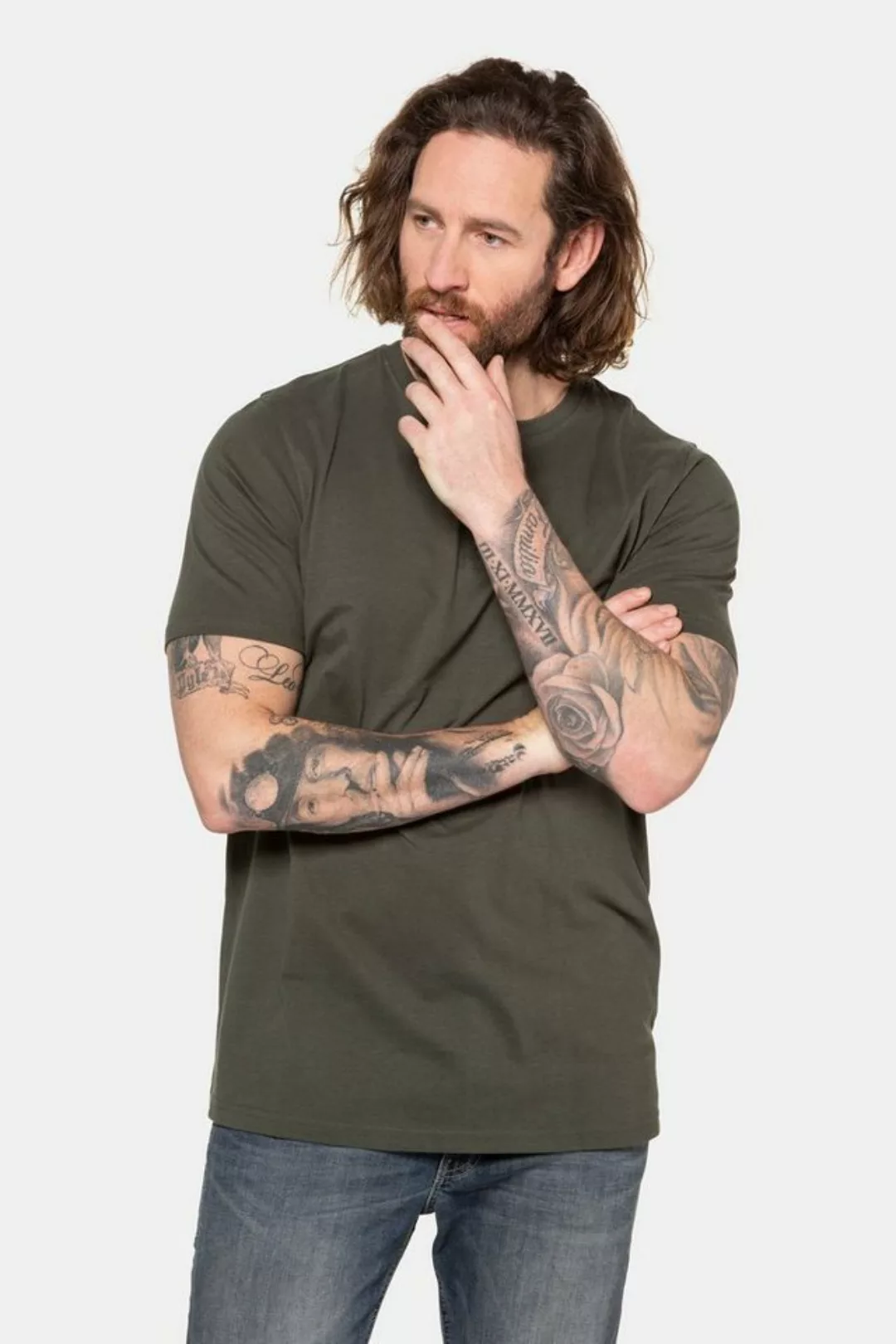 JP1880 T-Shirt Henley Basic Knopfleiste Halbarm günstig online kaufen