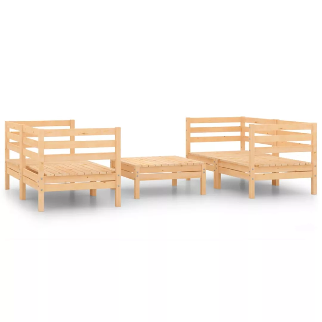 5-tlg. Garten-lounge-set Kiefer Massivholz günstig online kaufen