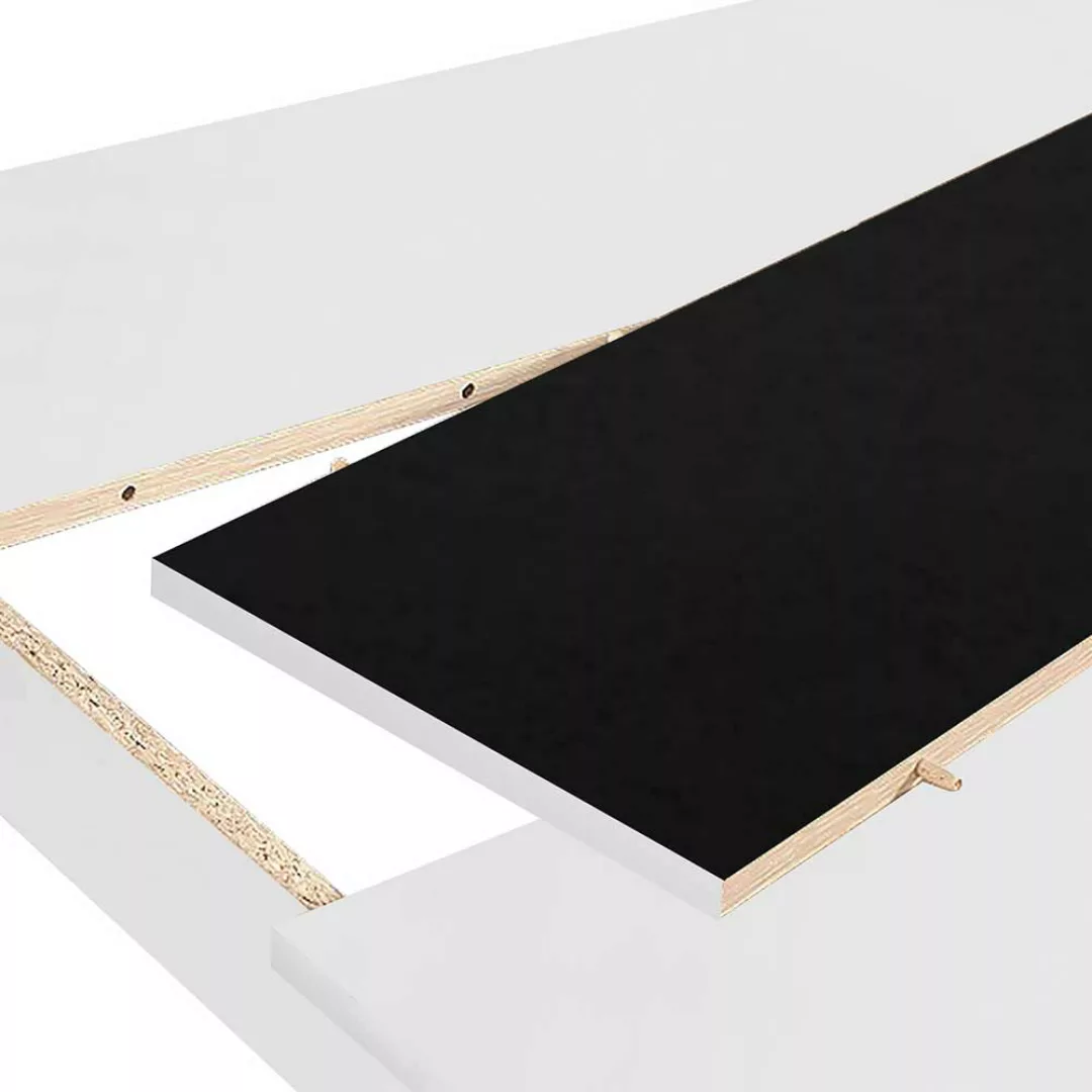 Esszimmer Tisch verwandelbar in Weiß und Schwarz 75 cm hoch günstig online kaufen