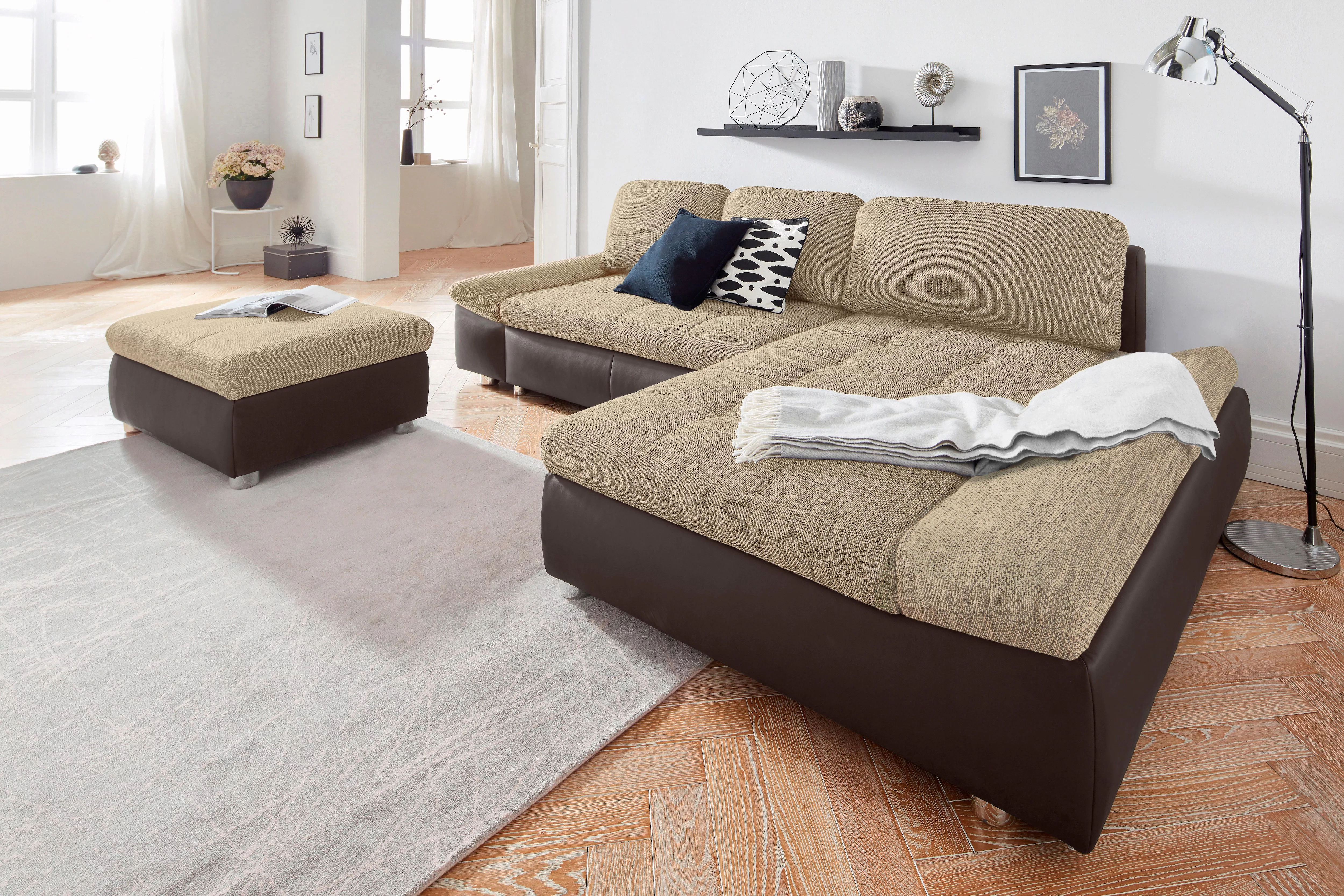 sit&more Ecksofa "Bergamo L-Form", wahlweise mit Bettfunktion, Bettkasten u günstig online kaufen
