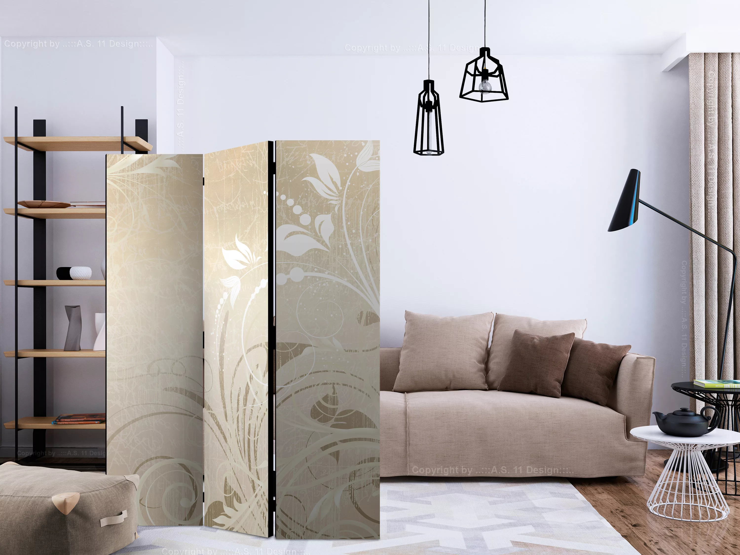 3-teiliges Paravent - Symphony Of Senses [room Dividers] günstig online kaufen